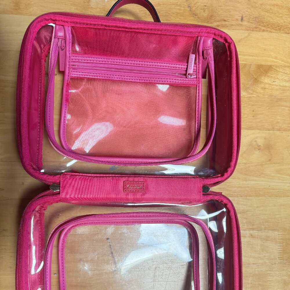 CALPAK Large Clear Cosmetic Case – Dragonfruit (Limited Color)